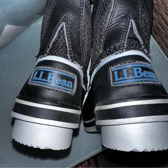 L.L. Bean Primaloft Women's Dark Blue Winter Boots with Fur Trim - Picture 7 of 8